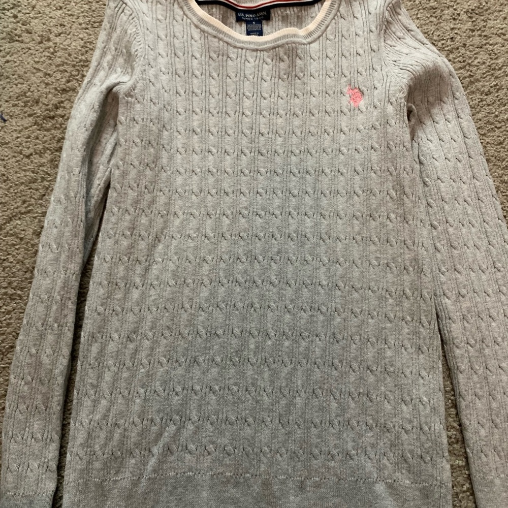 U.S. Polo Assn. Gray Cable Knit Sweater
